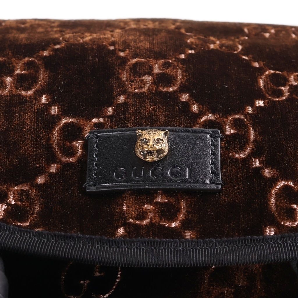 Gucci GG Velvet Medium Backpack Brown — view 6