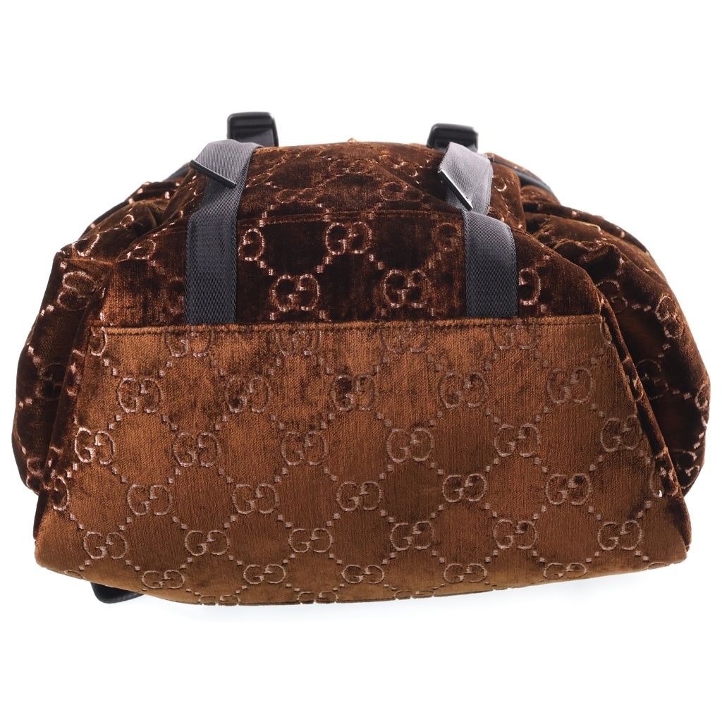Gucci GG Velvet Medium Backpack Brown — view 4