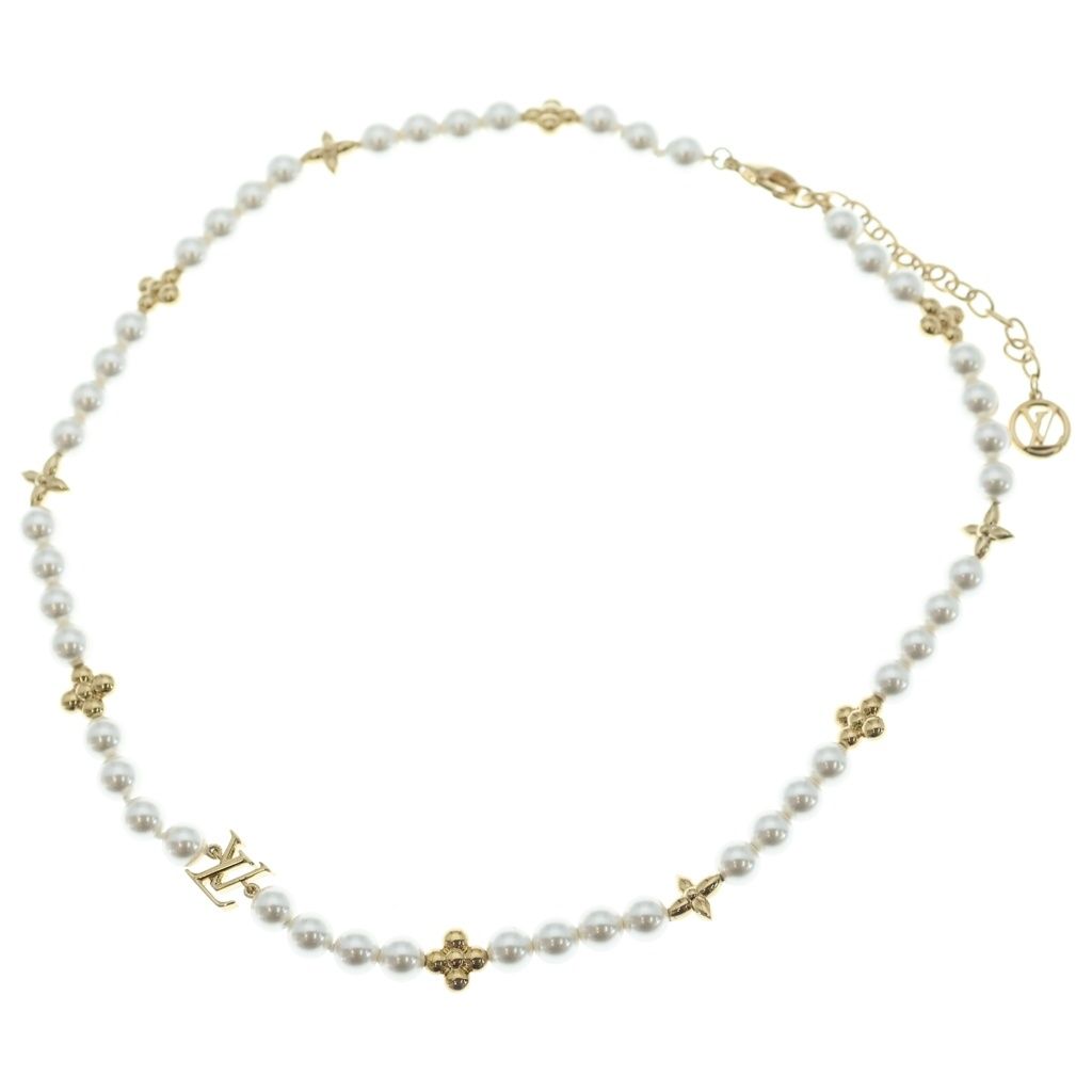 Louis Vuitton Necklace My LV Pearl Pendant White Gold — view 2