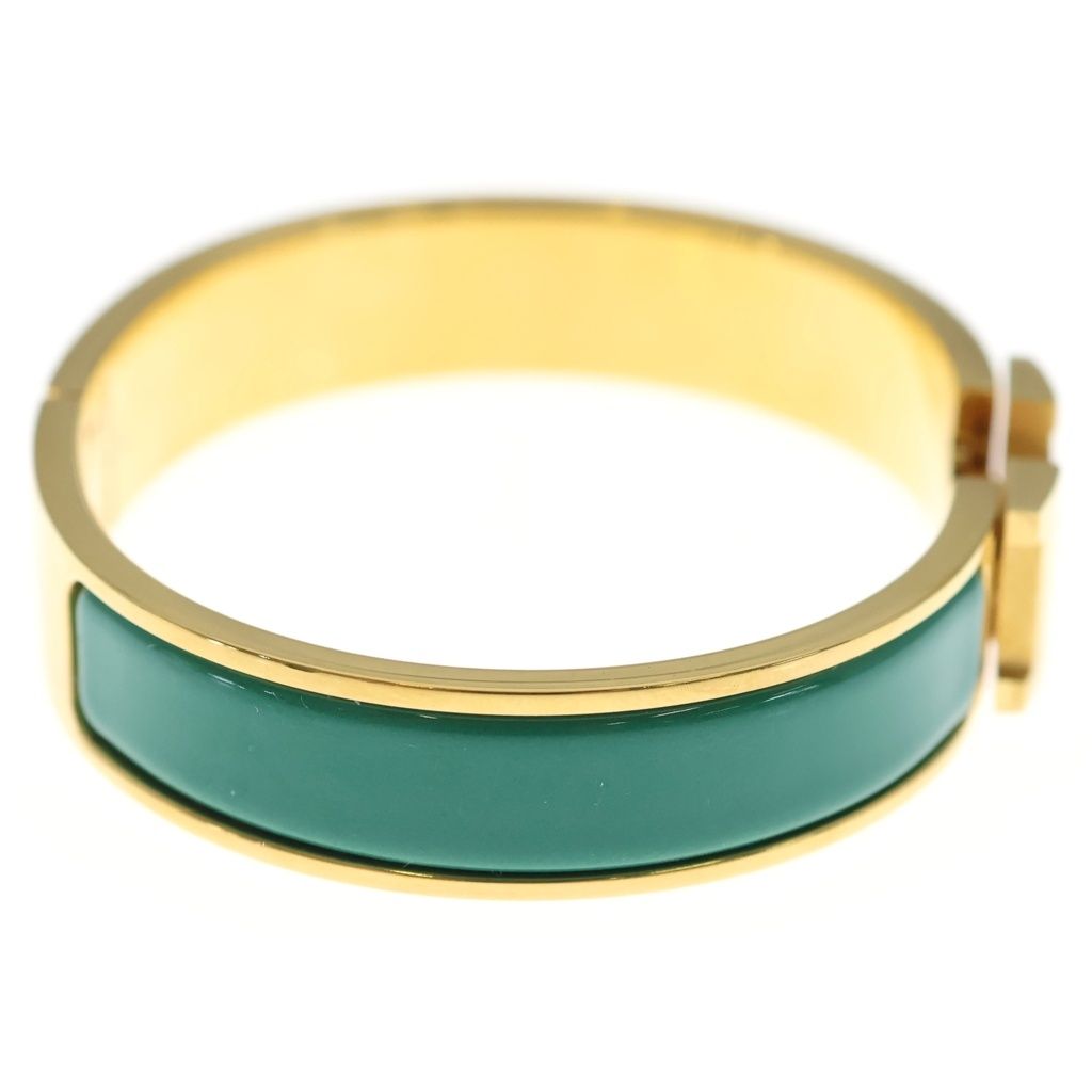 Hermes Clic H Bracelet Bangle Green Gold — view 3