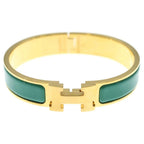 Hermes Clic H Bracelet Bangle Green Gold