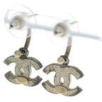 Chanel CC Logo Rhinestone Earrings Gold Pink — view 2