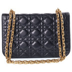 Dior Addict Cannage Chain Shoulder Bag Black Leather Gold — view 2