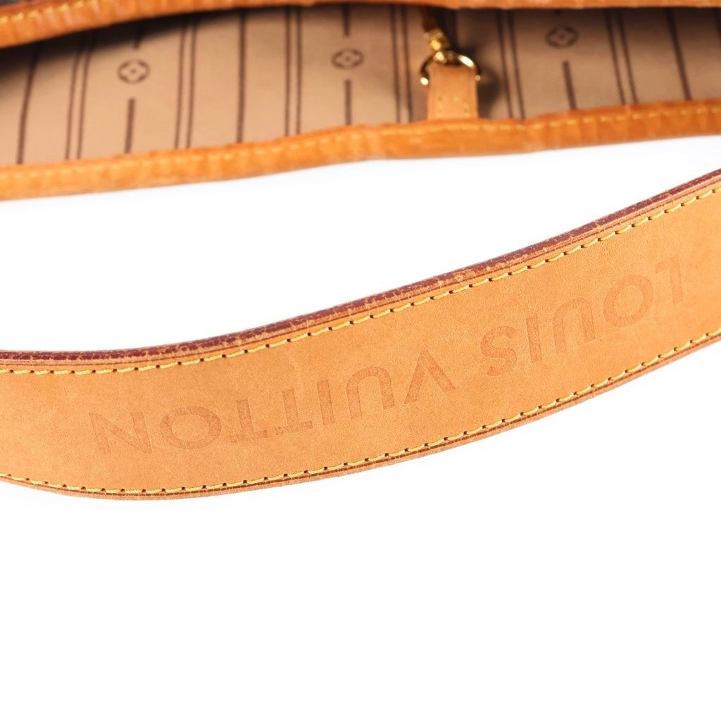 Louis Vuitton Monogram Delightful PM Tote Bag Brown Leather Gold — view 6