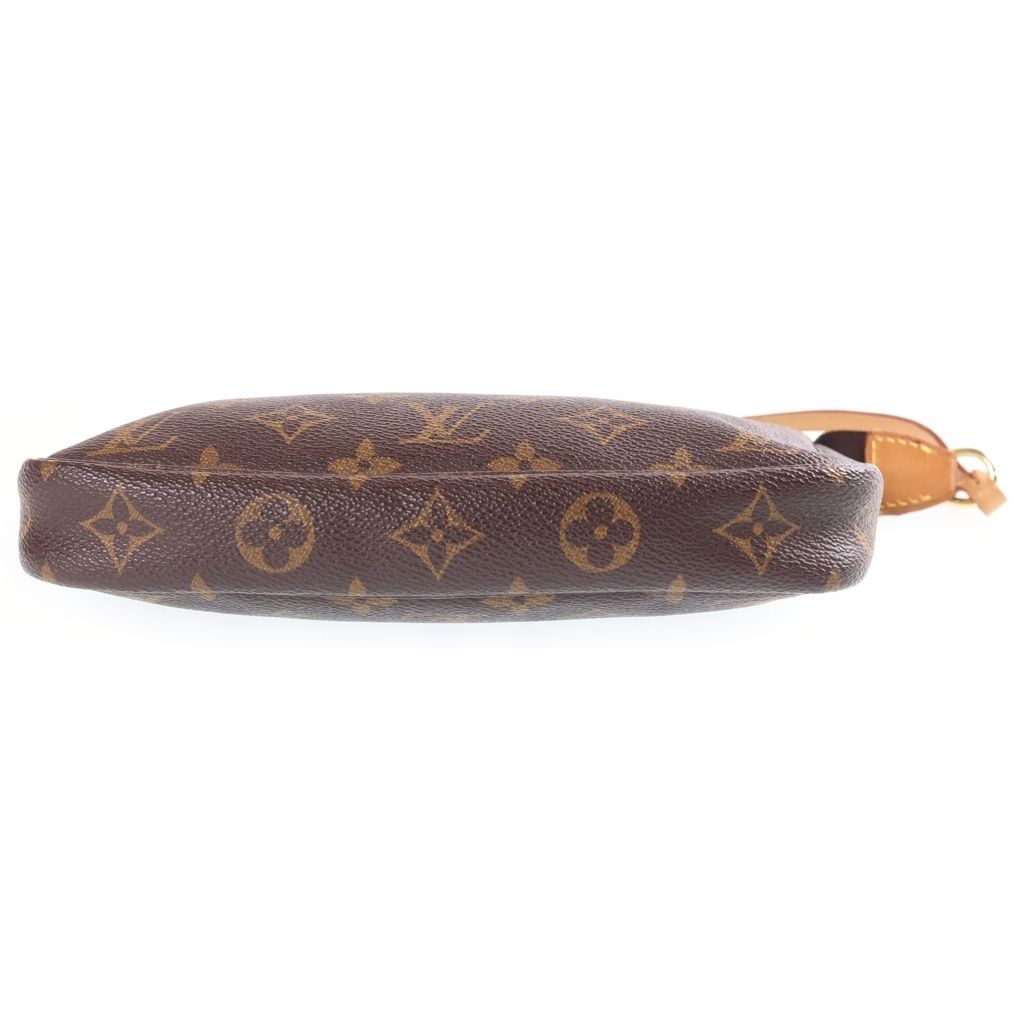 Louis Vuitton Monogram Pochette Accessoires Handbag Pouch Case Brown Leather — view 4