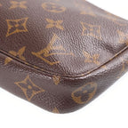 Louis Vuitton Monogram Pochette Accessoires Handbag Pouch Case Brown Leather — view 5