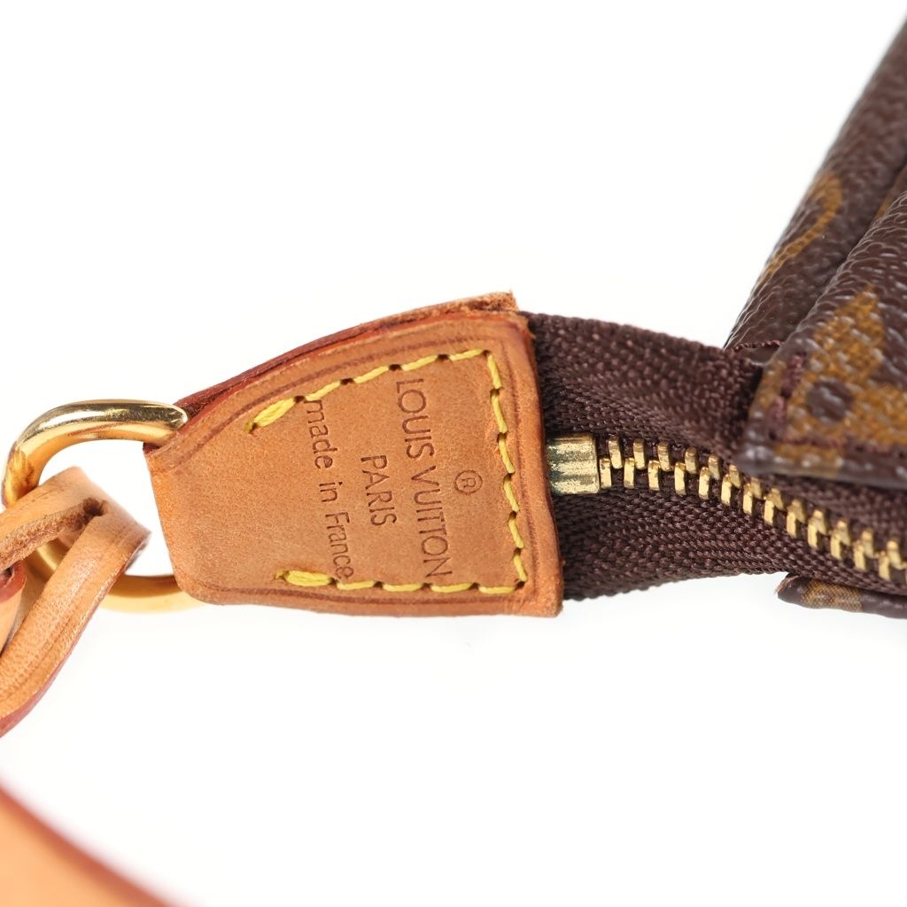 Louis Vuitton Monogram Pochette Accessoires Handbag Pouch Case Brown Leather — view 6