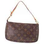 Louis Vuitton Monogram Pochette Accessoires Handbag Pouch Case Brown Leather — view 2