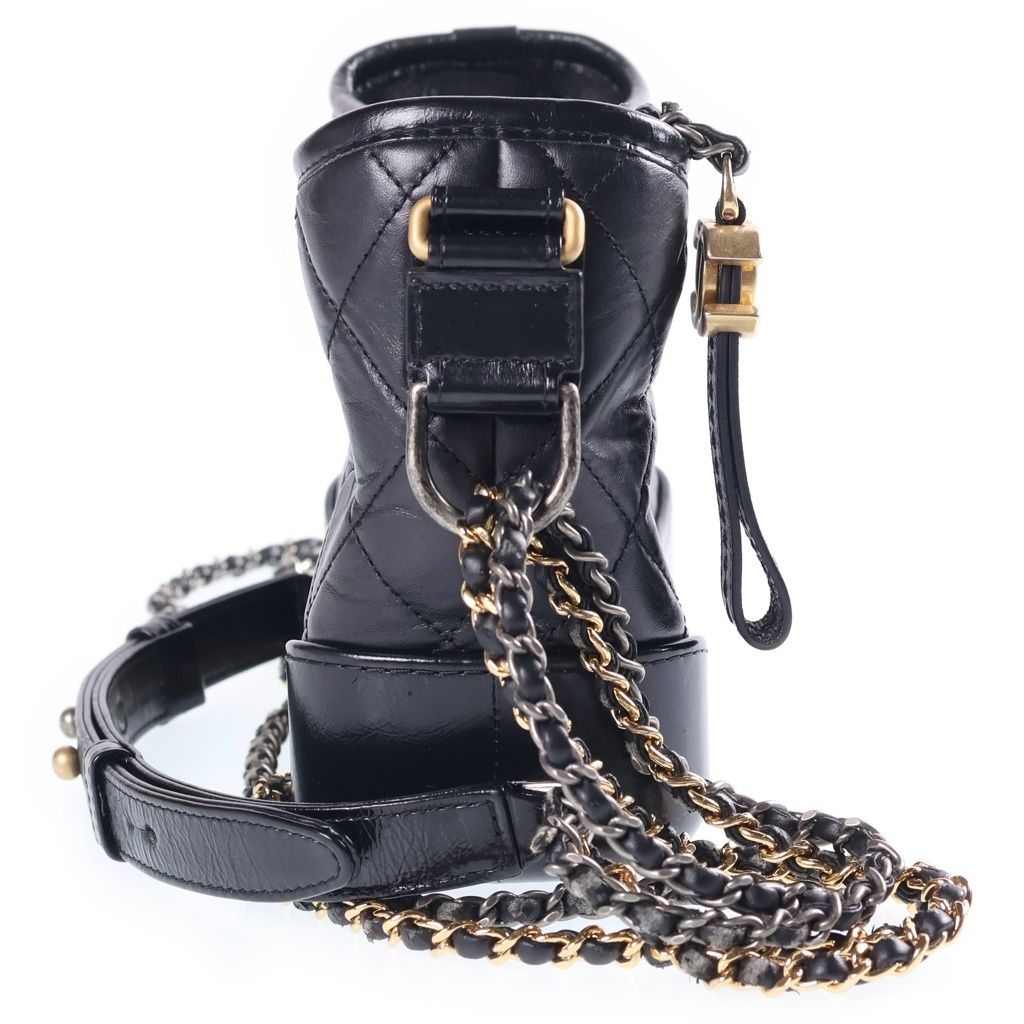 Chanel Gabrielle de Chanel Small Hobo Chain Shoulder Bag Black Vintage Calfskin — view 3