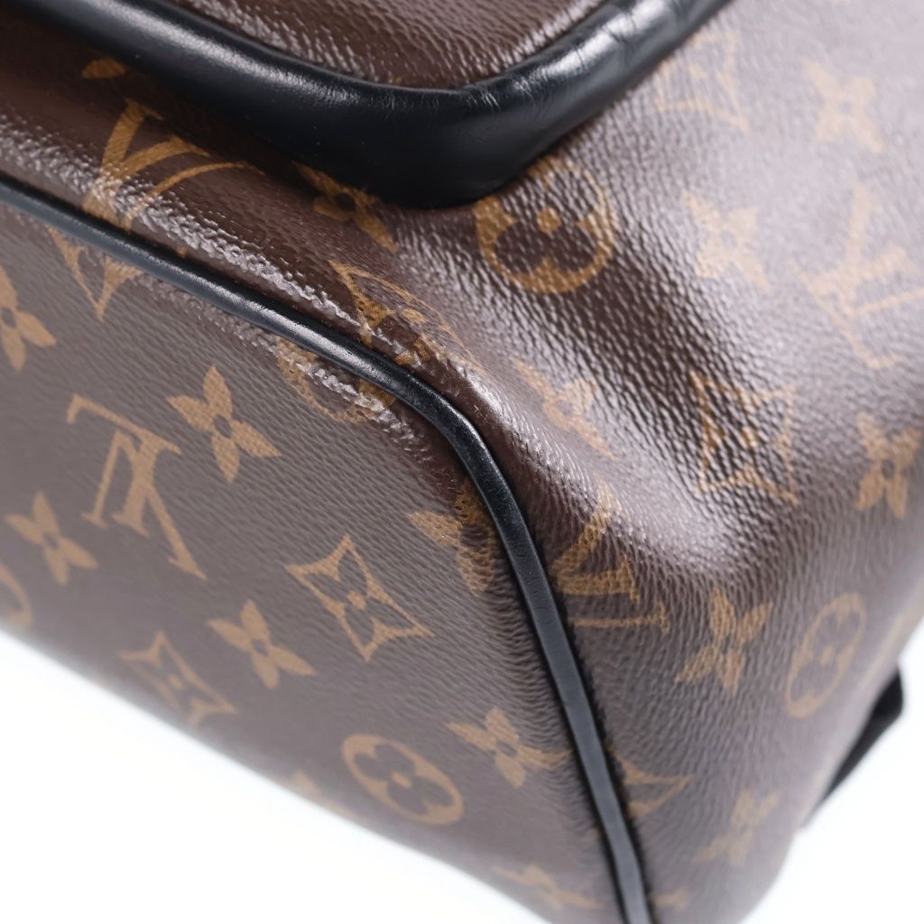 Louis Vuitton Monogram Macassar Josh Backpack Brown Black — view 5