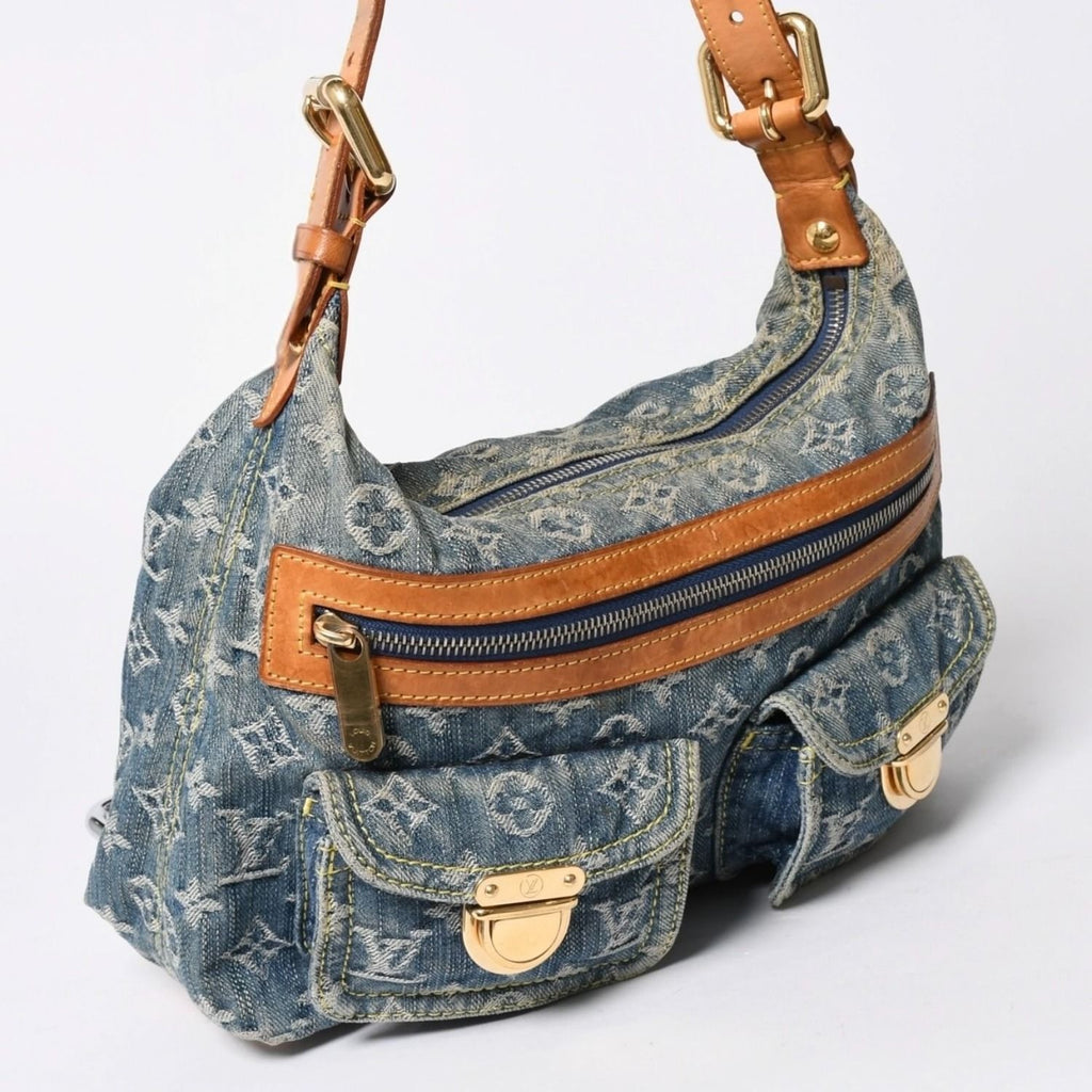 Louis Vuitton Monogram Denim Baggy PM Shoulder Bag Indigo Blue — view 3