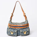 Louis Vuitton Monogram Denim Baggy PM Shoulder Bag Indigo Blue