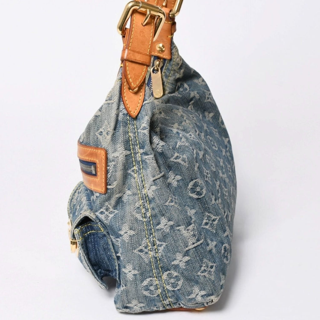 Louis Vuitton Monogram Denim Baggy PM Shoulder Bag Indigo Blue — view 4