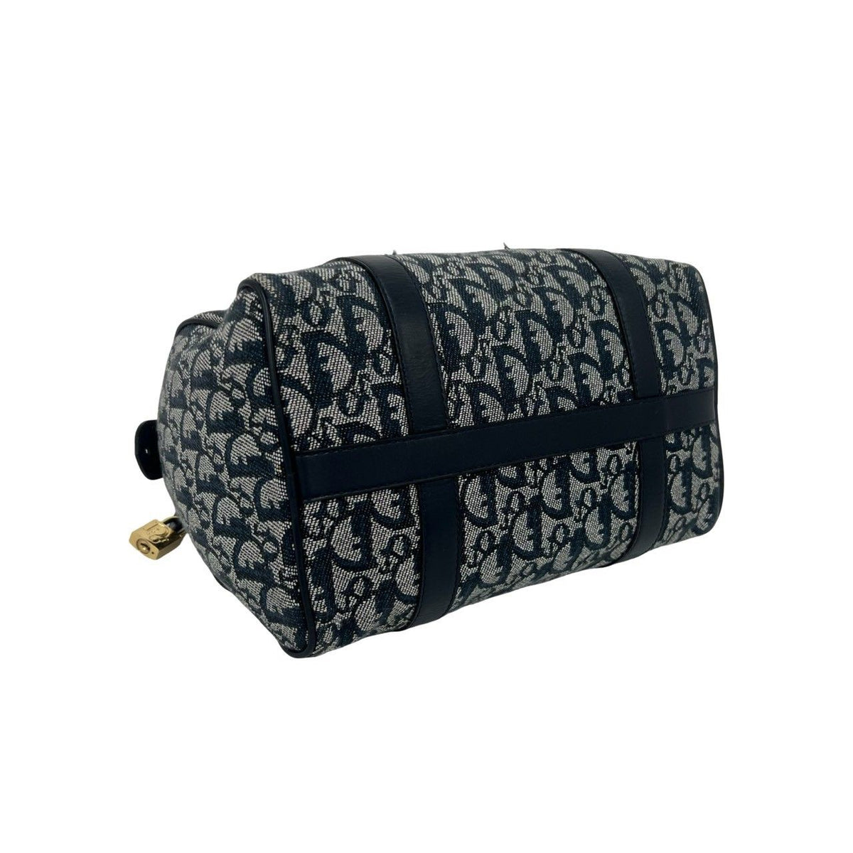 Dior Trotter Canvas Leather Mini Boston Bag Navy — view 7