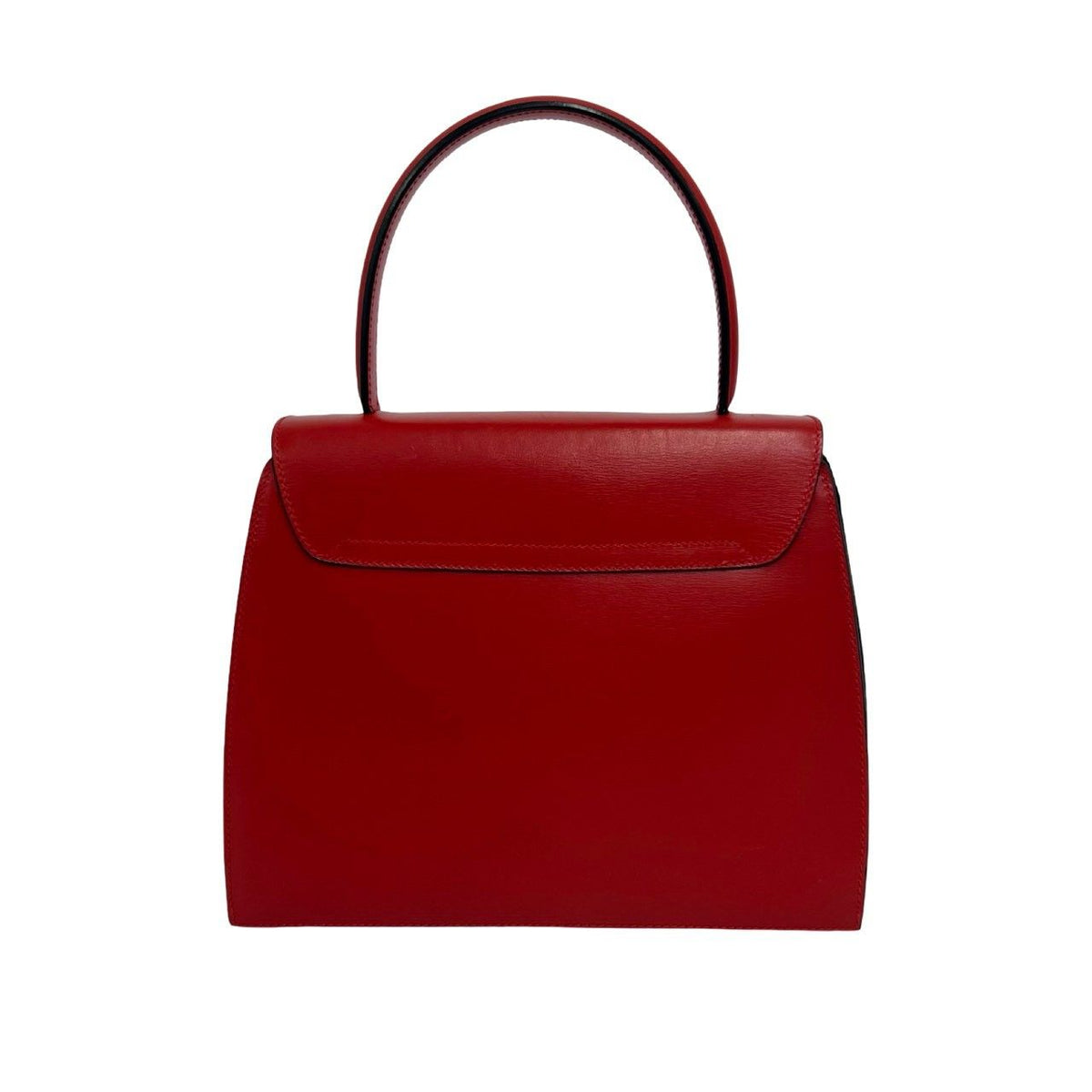 Celine Vintage Star Ball Logo Leather Handbag Mini Tote Red — view 3