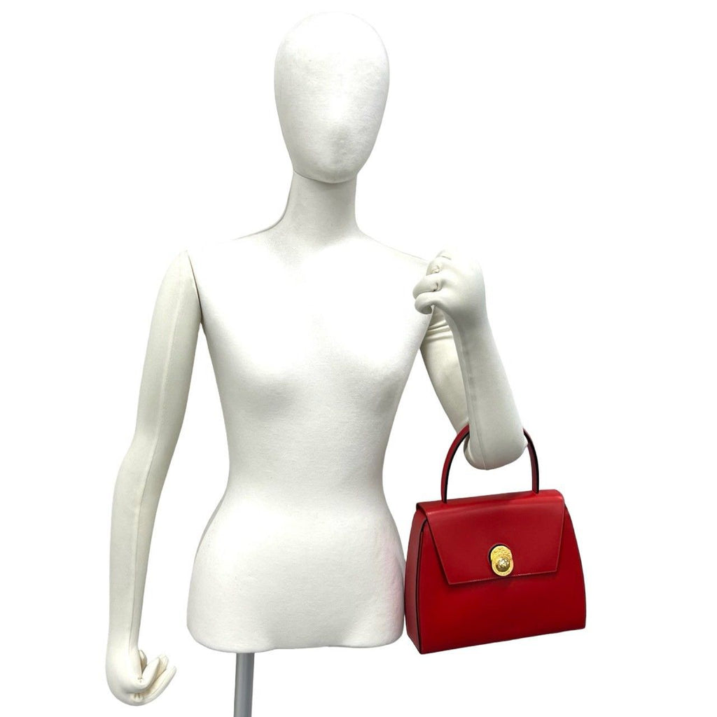 Celine Vintage Star Ball Logo Leather Handbag Mini Tote Red — view 2
