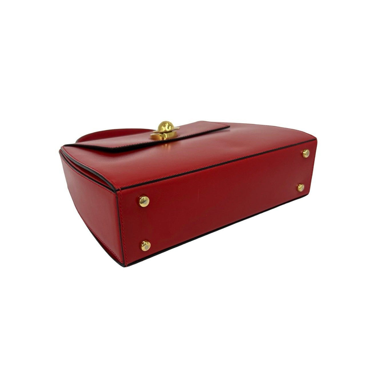 Celine Vintage Star Ball Logo Leather Handbag Mini Tote Red — view 7