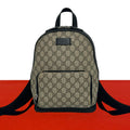 Gucci GG Supreme Logo Pattern Leather Backpack Beige Black