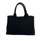 Prada Canapa Triangle Logo Canvas 2-Way Shoulder Bag Mini Tote Black — view 3