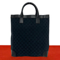 Gucci GG Canvas Pattern Leather Tote Bag Business Black