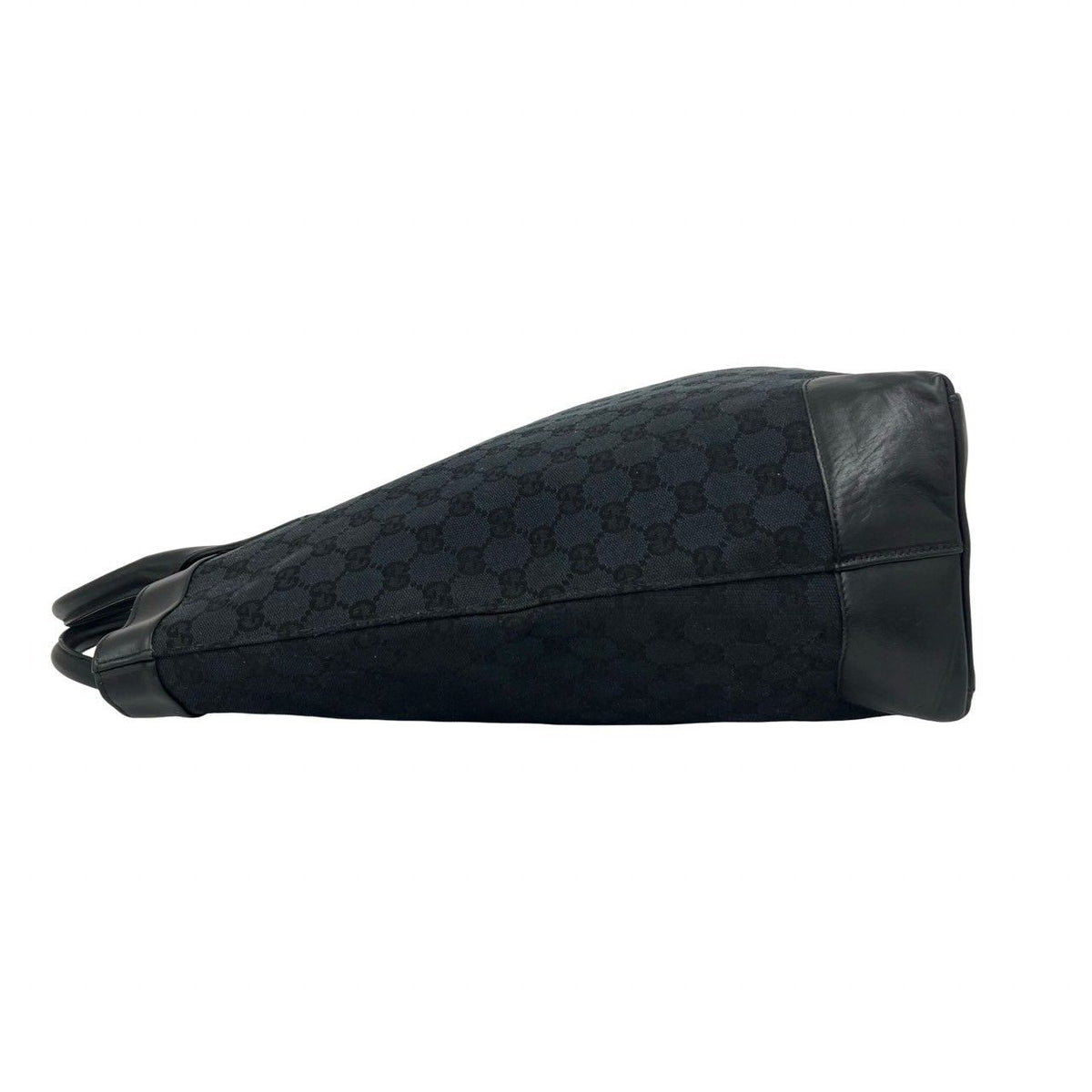 Gucci GG Canvas Pattern Leather Tote Bag Business Black — view 5