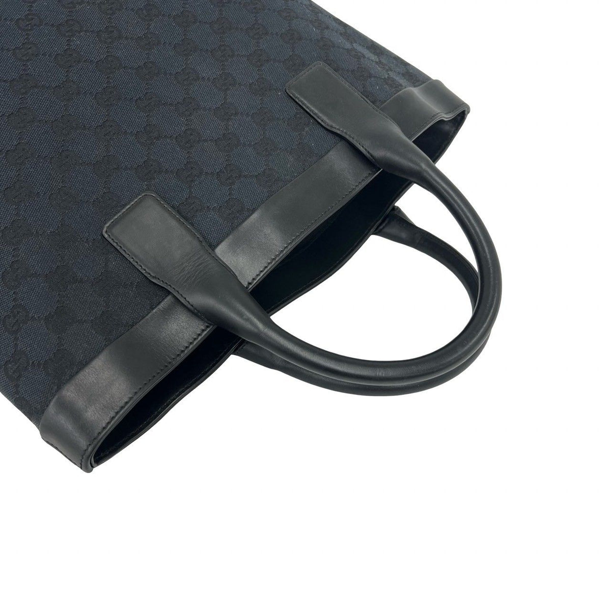Gucci GG Canvas Pattern Leather Tote Bag Business Black — view 4