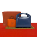 Loewe Vintage Anagram Logo Leather 2-Way Chain Shoulder Bag Blue