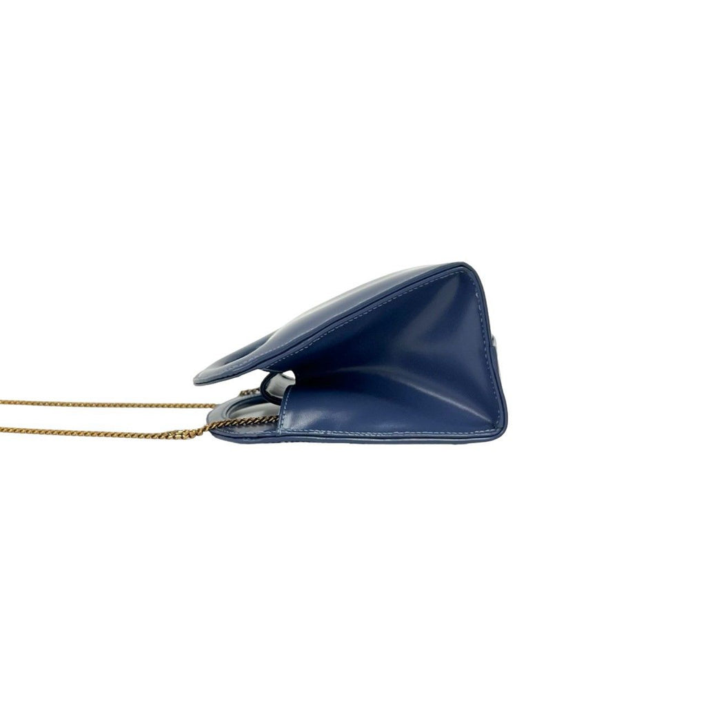 Loewe Vintage Anagram Logo Leather 2-Way Chain Shoulder Bag Blue — view 5