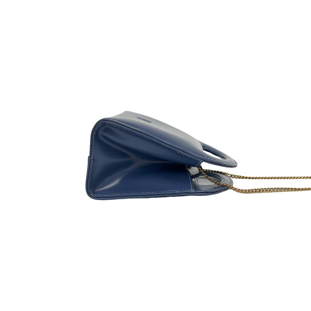 Loewe Vintage Anagram Logo Leather 2-Way Chain Shoulder Bag Blue — view 6