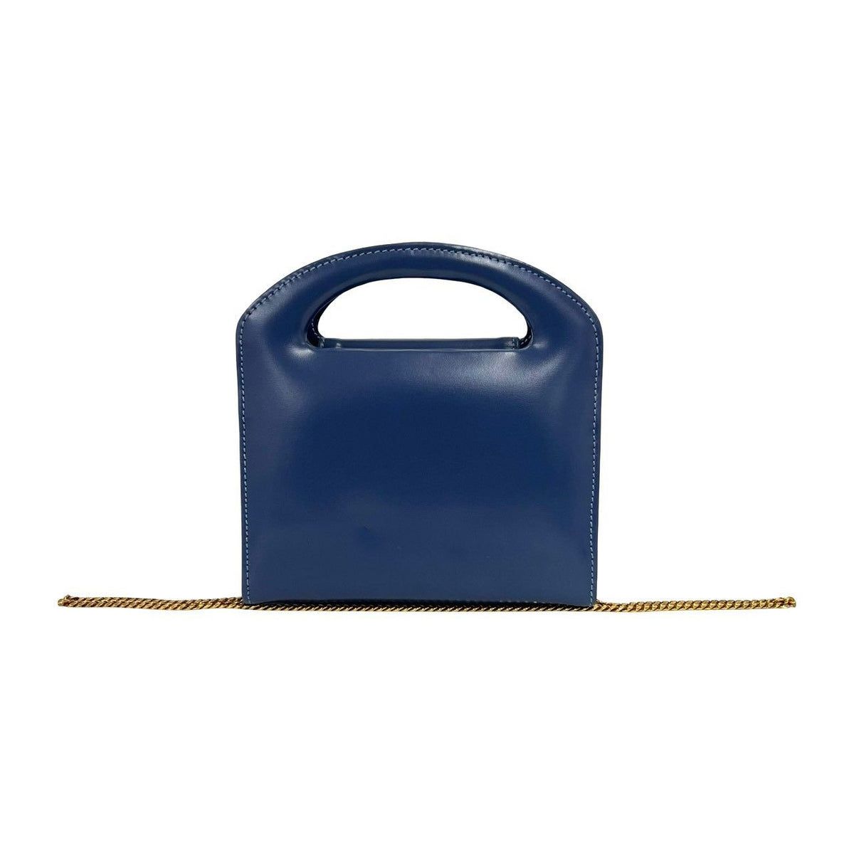 Loewe Vintage Anagram Logo Leather 2-Way Chain Shoulder Bag Blue — view 3