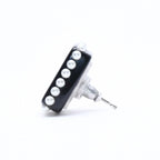 Chanel CC Logo Square Earrings Faux Pearl Black Resin — view 6