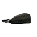 Celine Vintage Circle Logo Macadam Pattern Leather Handbag Mini Tote Brown Black — view 5