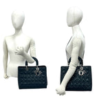 Dior Lady Cannage Stitch Patent Leather 2-Way Shoulder Bag Dark Green — view 2