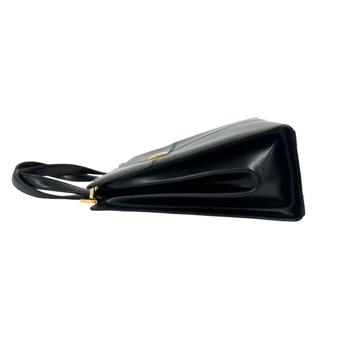 Saint Laurent Vintage YSL Logo Leather Handbag Black — view 5