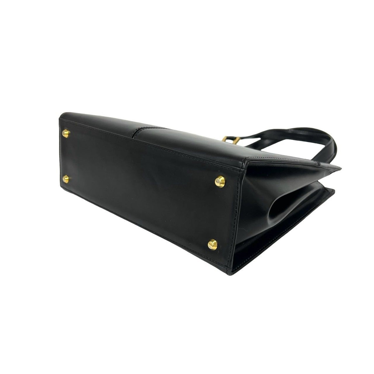 Saint Laurent Vintage YSL Logo Leather Handbag Black — view 8