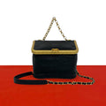 Chanel Quilted CC Logo Lambskin 2-Way Shoulder Bag Black