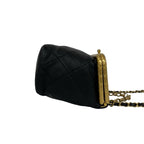 Chanel Quilted CC Logo Lambskin 2-Way Shoulder Bag Black — view 6