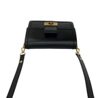 Louis Vuitton Dauphine MM Logo Leather Shoulder Bag Pochette Black — view 4