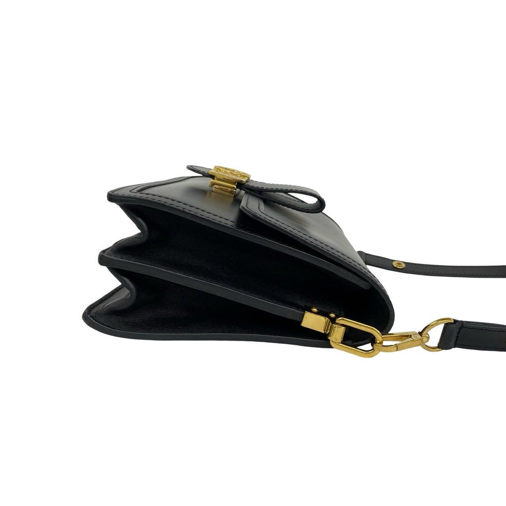 Louis Vuitton Dauphine MM Logo Leather Shoulder Bag Pochette Black — view 6
