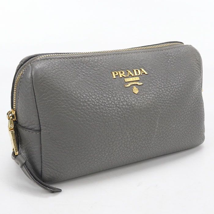 Prada Pouch Calfskin Gray