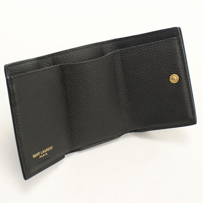Saint Laurent Origami Tiny Wallet YSL Line Trifold Calfskin — view 3