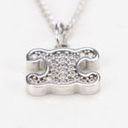 Celine Rhinestone Triomphe Necklace Metal — view 3