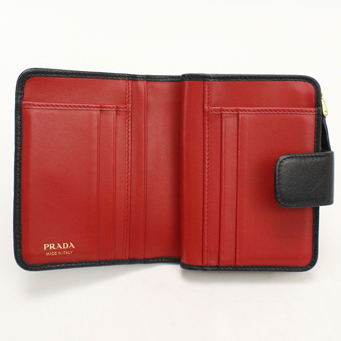 Prada Daino Color Bifold Wallet Leather — view 3