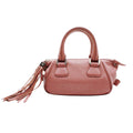 Chanel Bag Handbag Leather Pink Silver Tassel Faux Mini