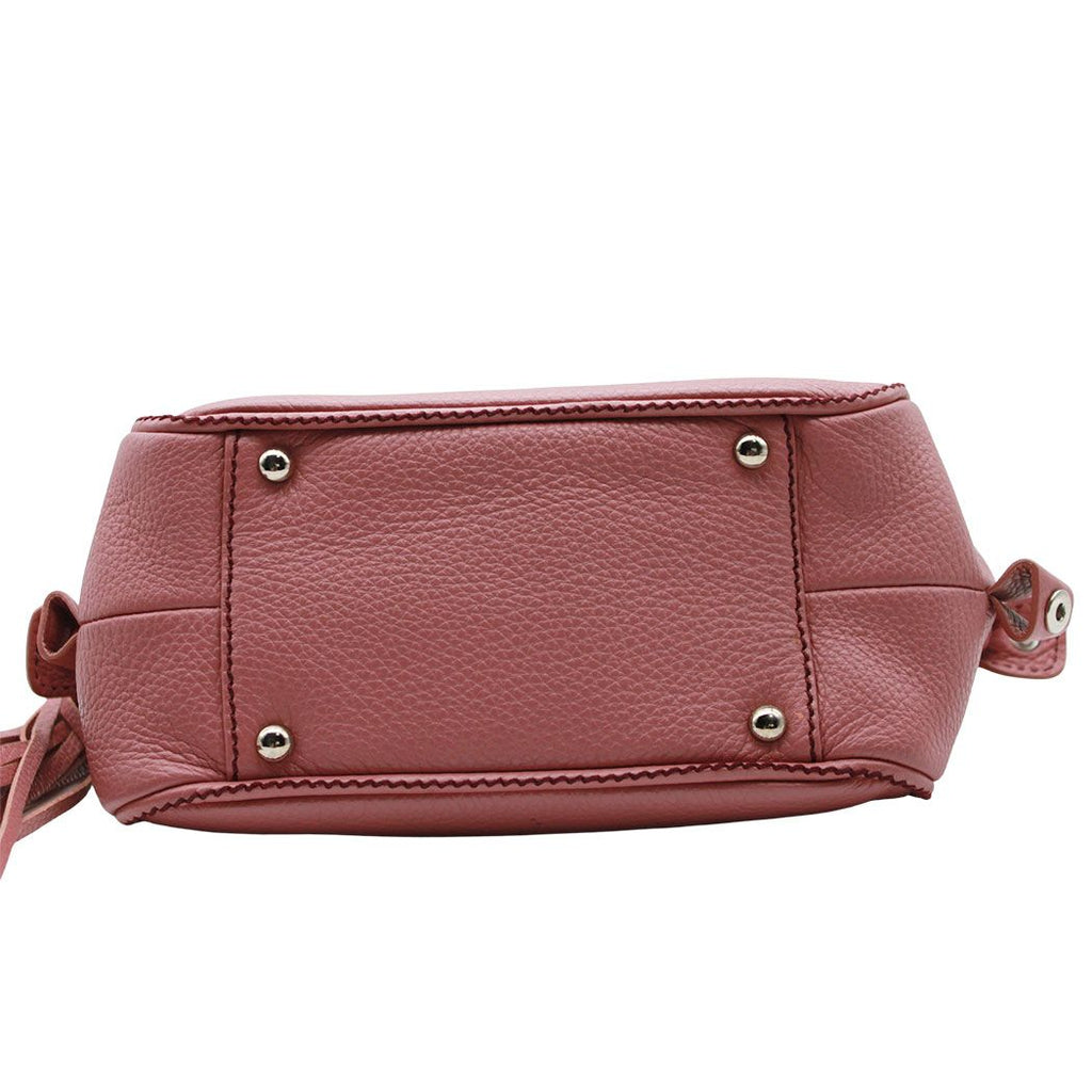 Chanel Bag Handbag Leather Pink Silver Tassel Faux Mini — view 3