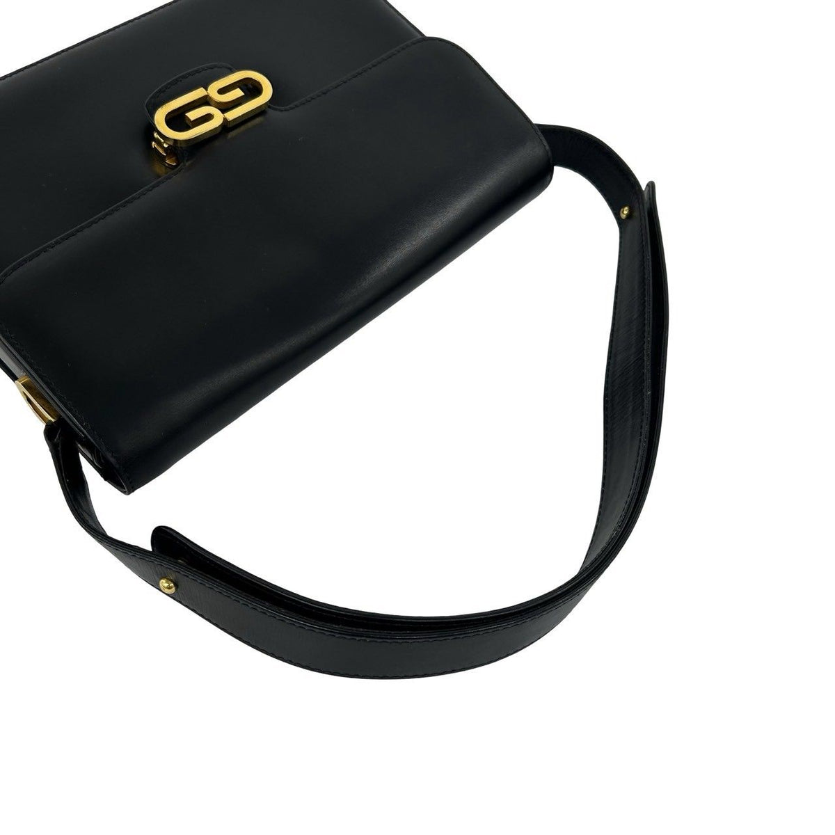 Gucci Vintage GG Logo Leather 2-Way Shoulder Bag Black — view 4