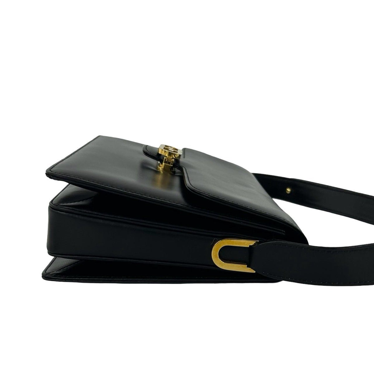 Gucci Vintage GG Logo Leather 2-Way Shoulder Bag Black — view 6