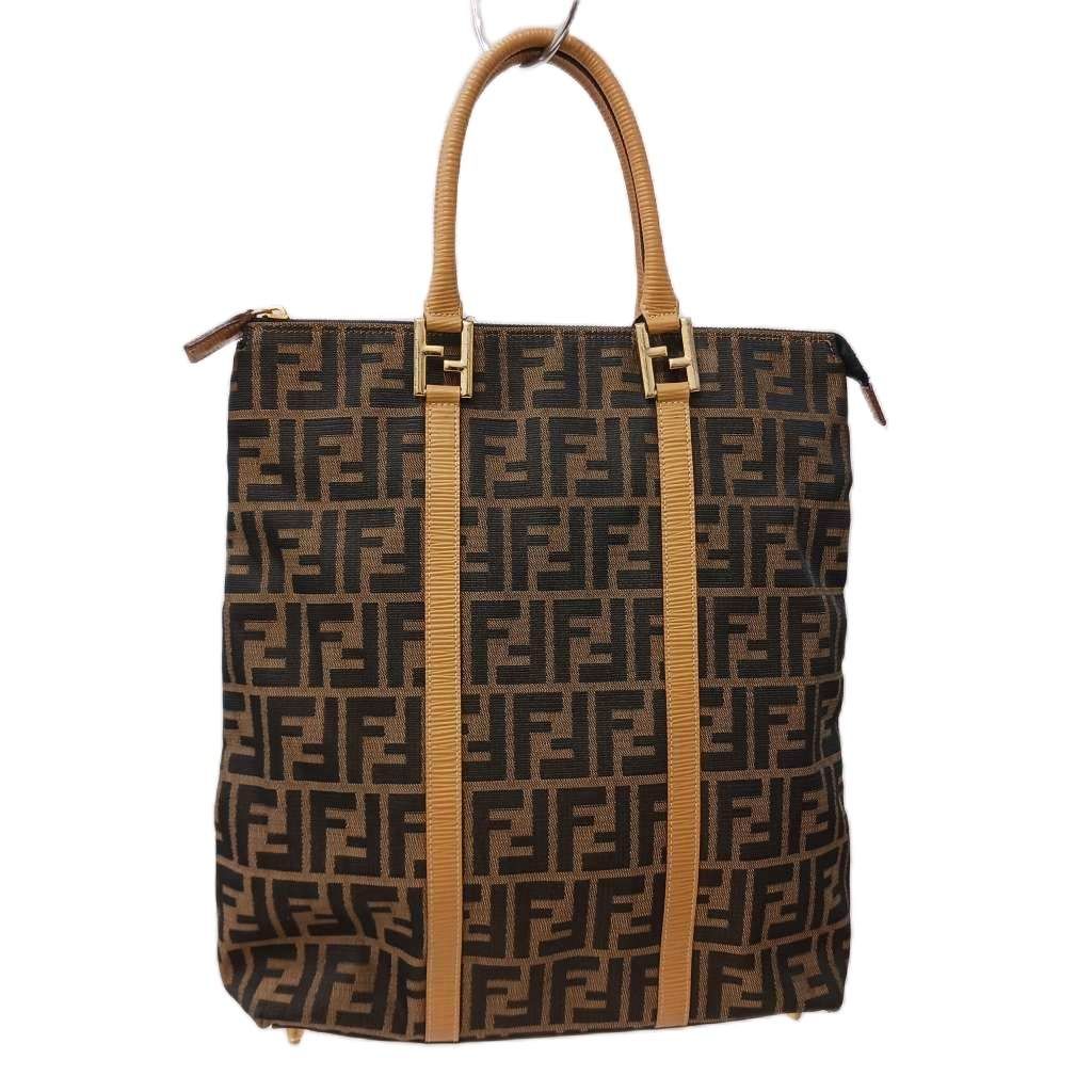 Fendi Zucca Pattern Tote Bag Brown Beige