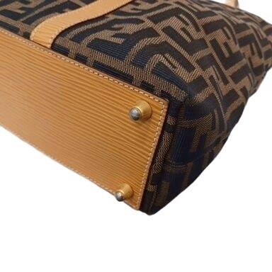 Fendi Zucca Pattern Tote Bag Brown Beige — view 7