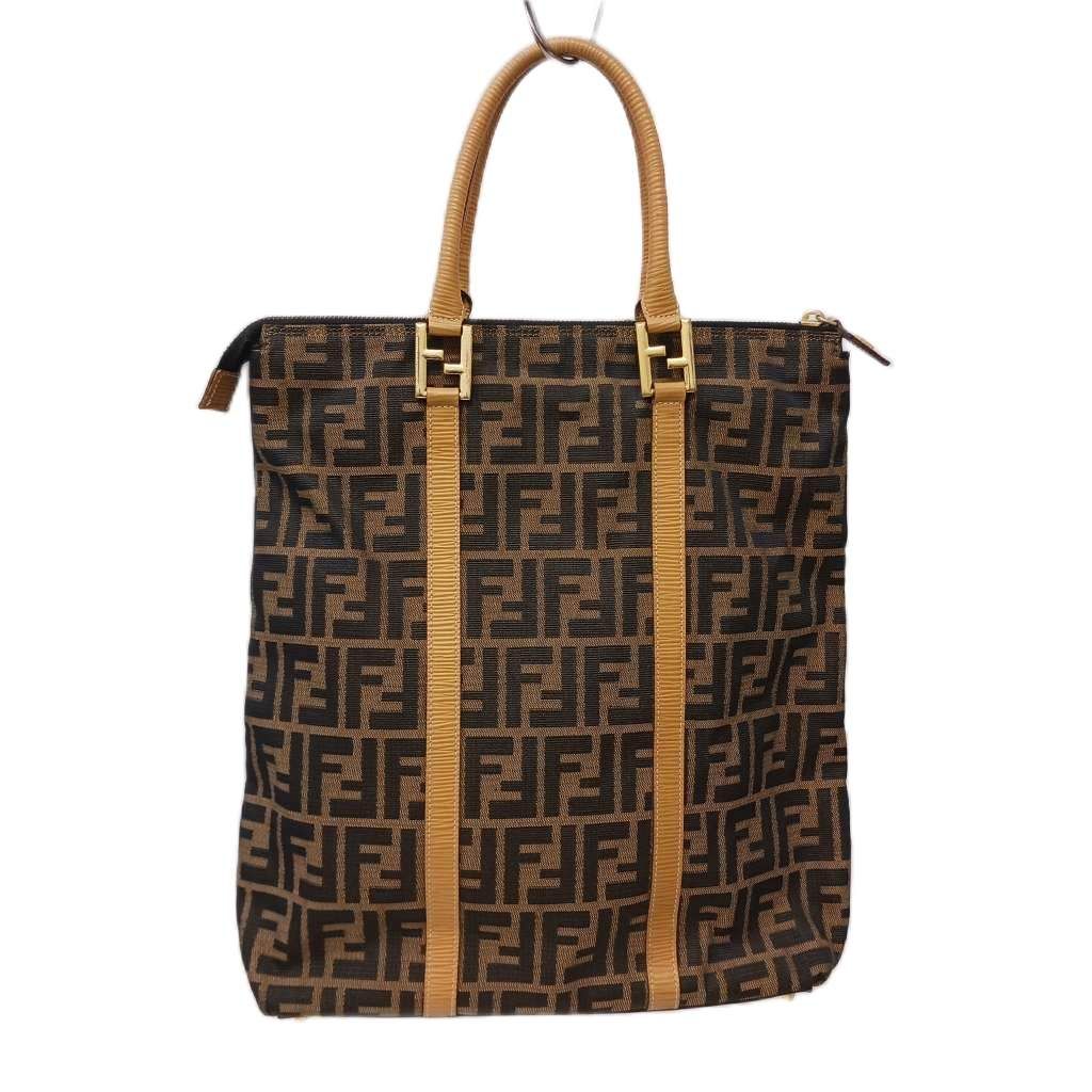 Fendi Zucca Pattern Tote Bag Brown Beige — view 2
